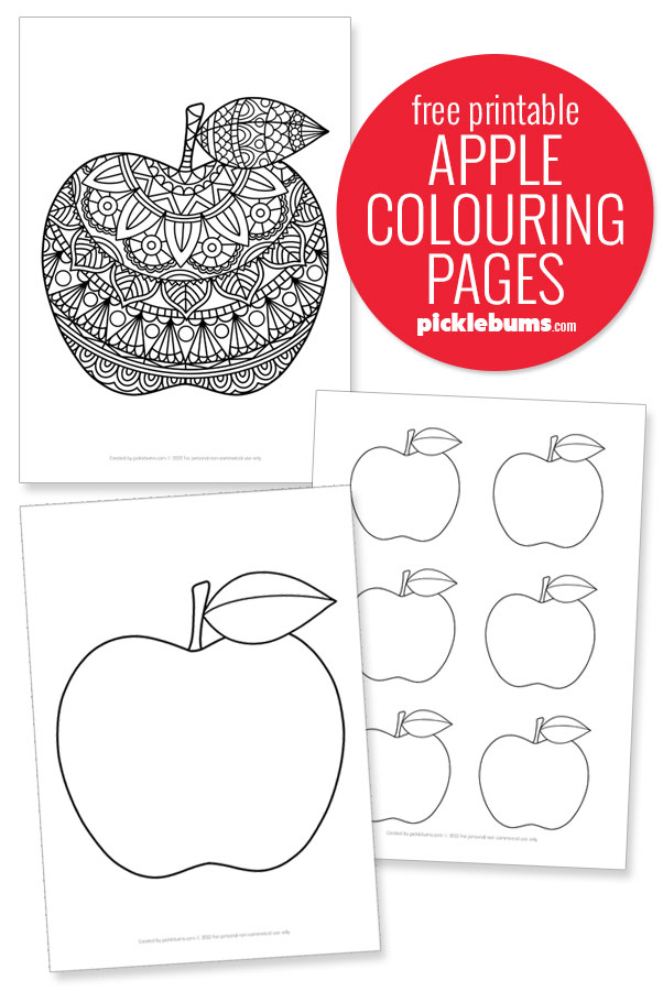 Apple colouring pages