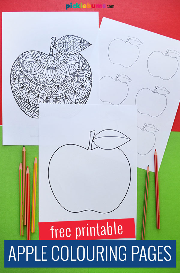 Apple colouring pages