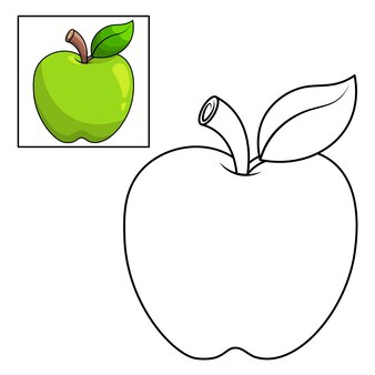 Page apple coloring vectors illustrations for free download