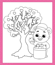 Apple tree coloring pages for kids