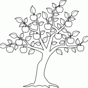 Apple tree coloring pages printable for free download