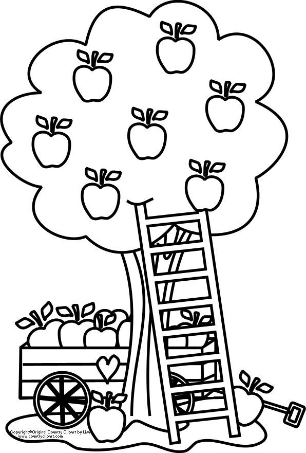 Coloring page apple tree nature