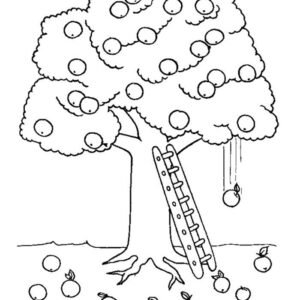 Apple tree coloring pages printable for free download