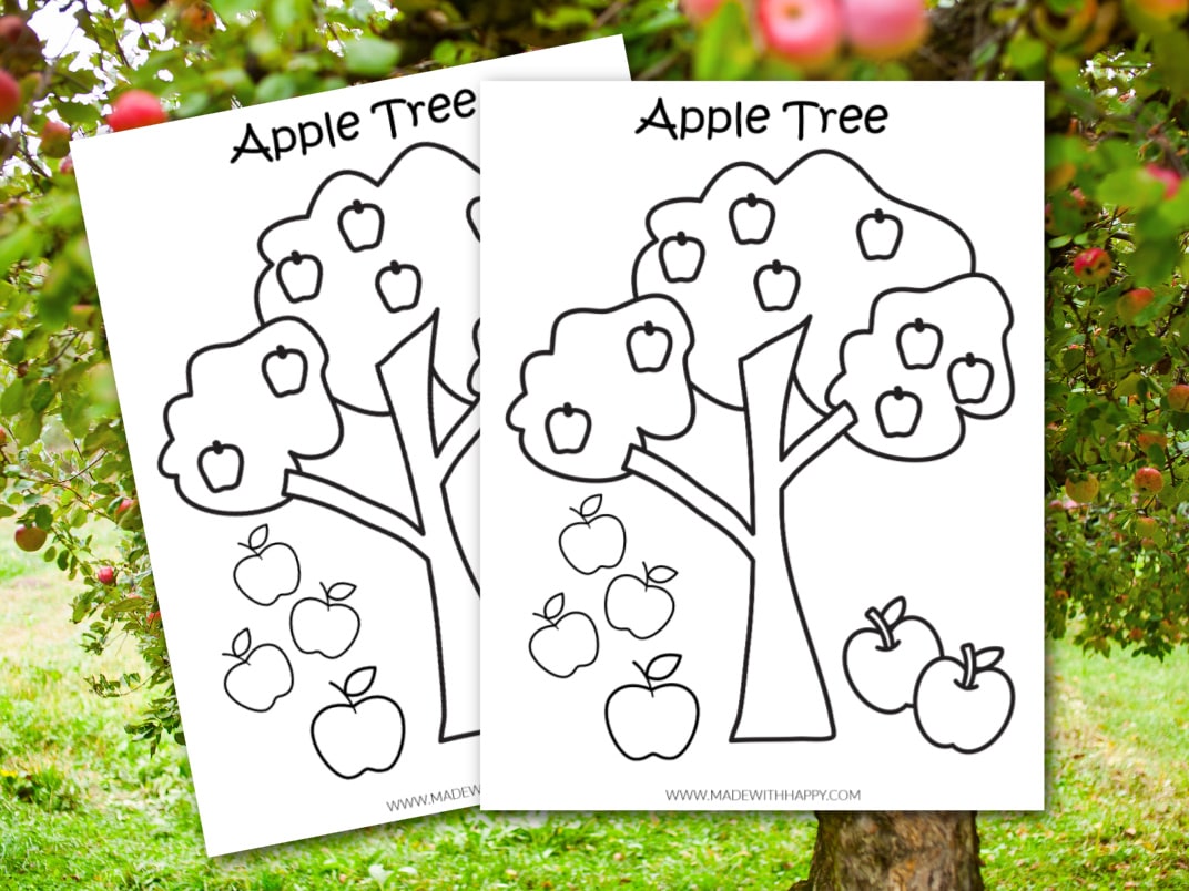 Free printable apple tree coloring page