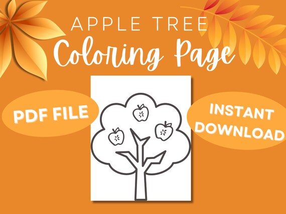 Apple tree coloring page