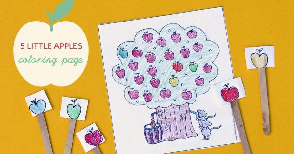 Fall fun apple tree coloring page