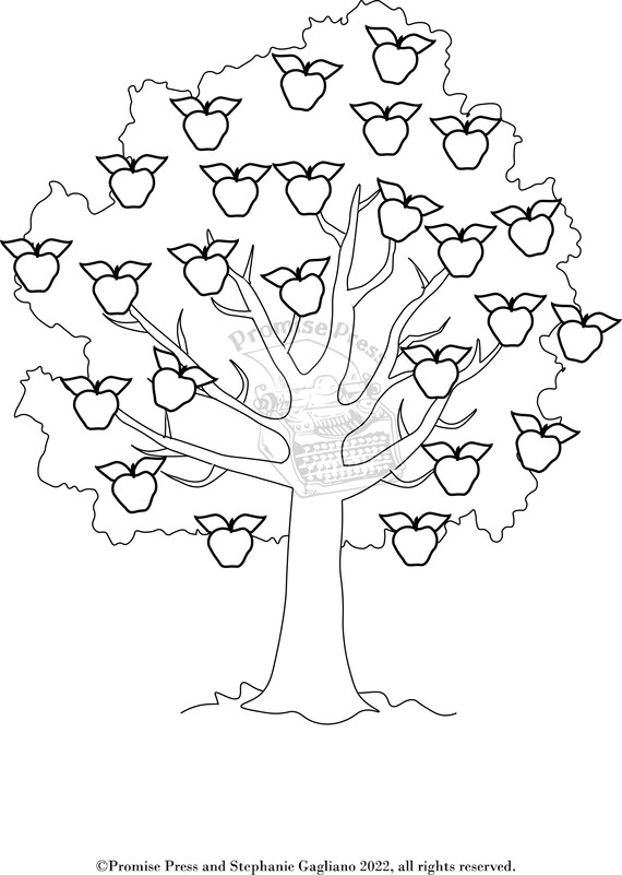 Crushing it apple tree coloring page for debt tracking or self