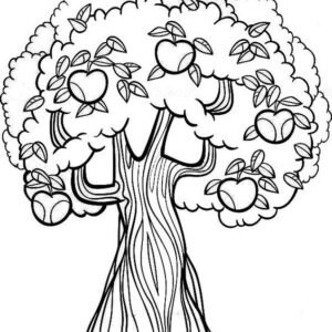 Apple tree coloring pages printable for free download