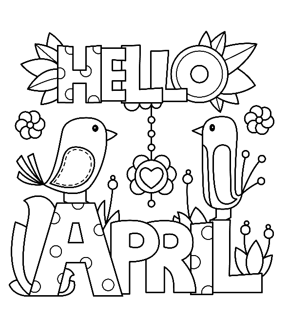 April coloring pages printable for free download