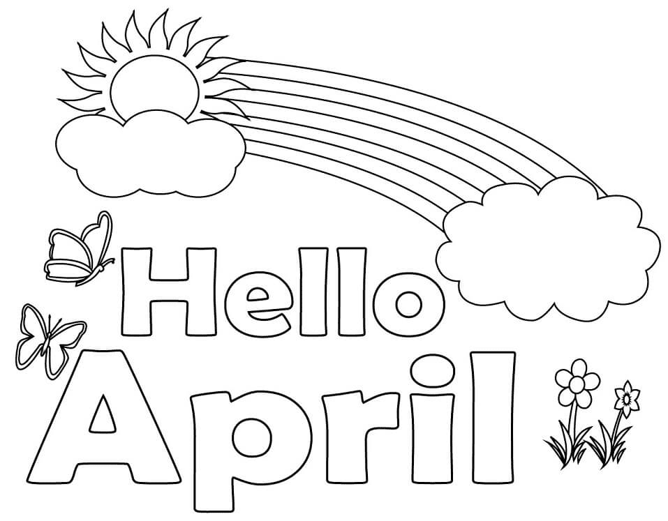 April coloring pages printable for free download