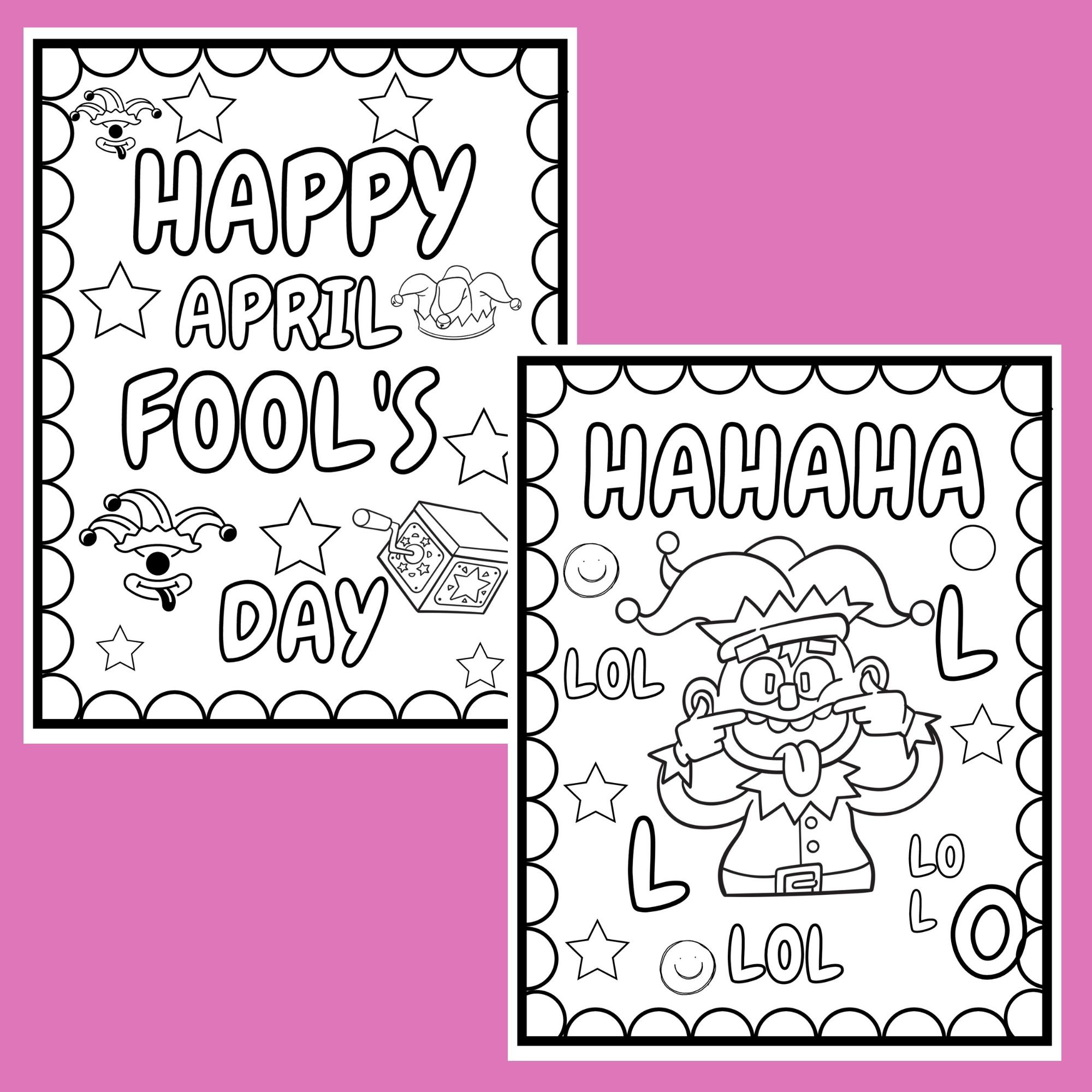 April fools day coloring pages fun april coloring sheets words and quotes made by teachers