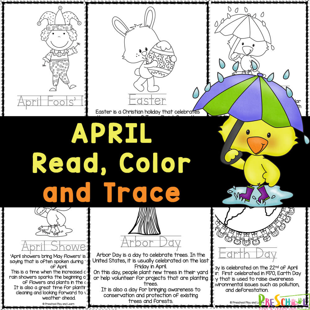 Free printable april coloring pages for preschoolers