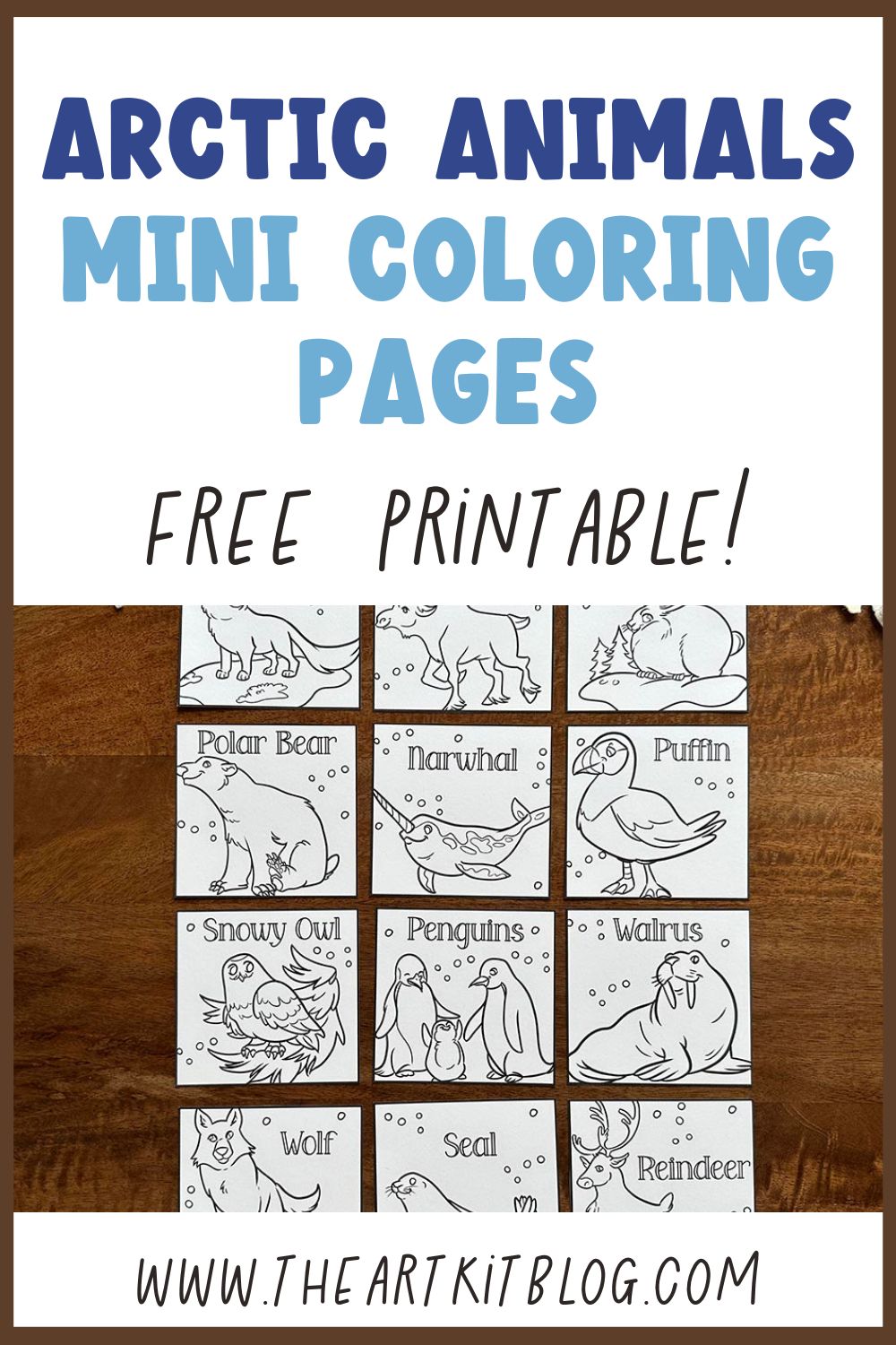 Mini arctic animals coloring page free printables â the art kit