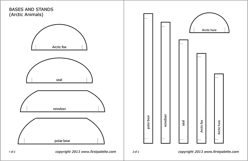 Arctic polar animals free printable templates coloring pages