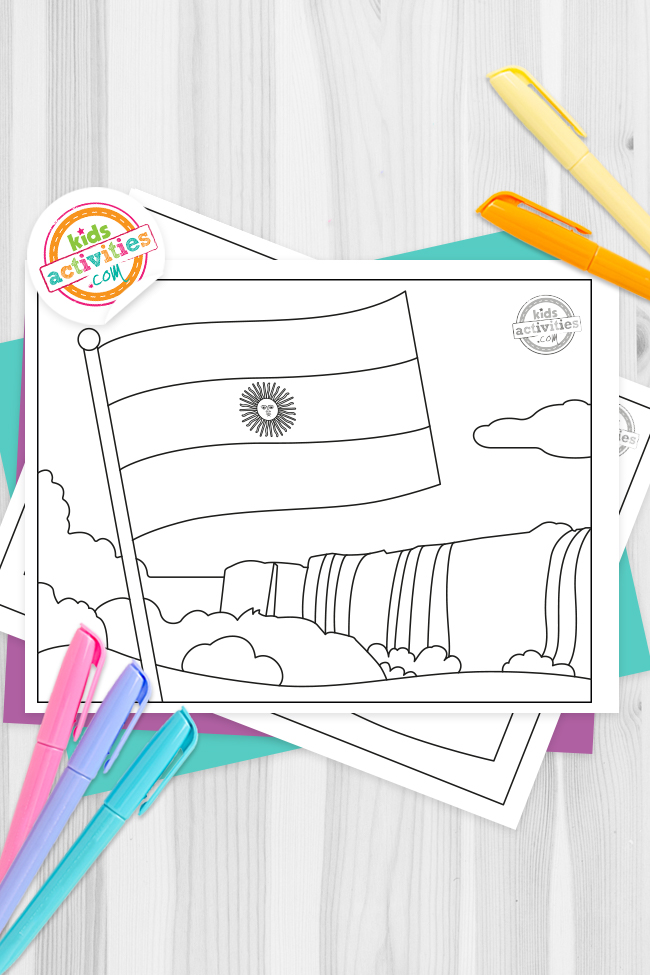 Sunny argentina flag coloring pages kids activities blog