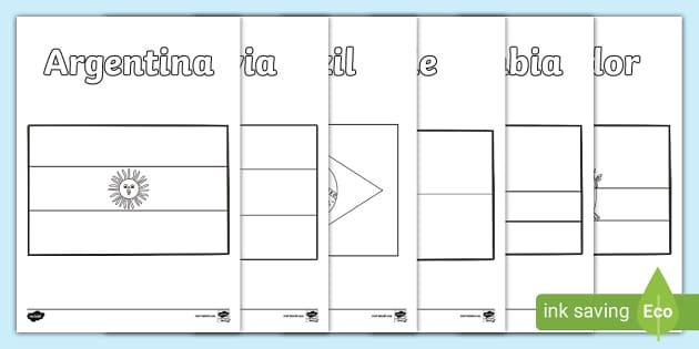 Flags of south america louring pages teacher made