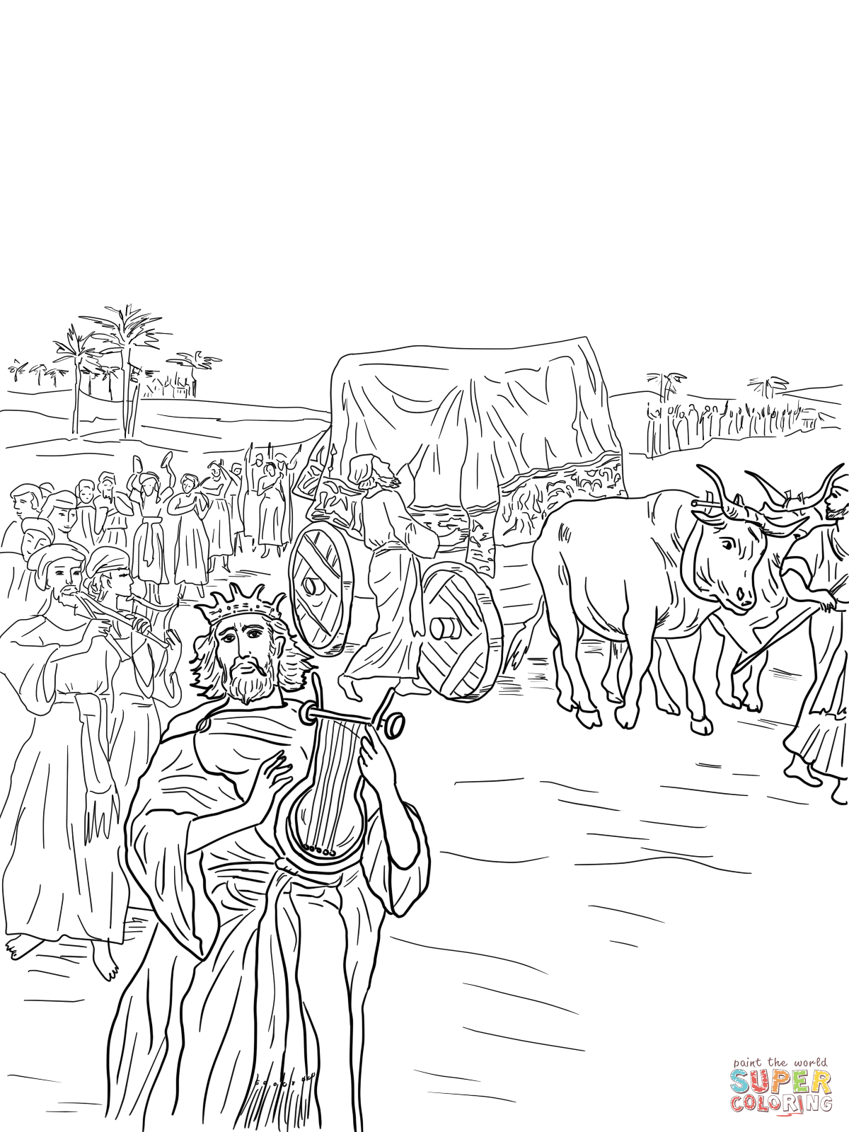 David and the ark of the covenant coloring page free printable coloring pages