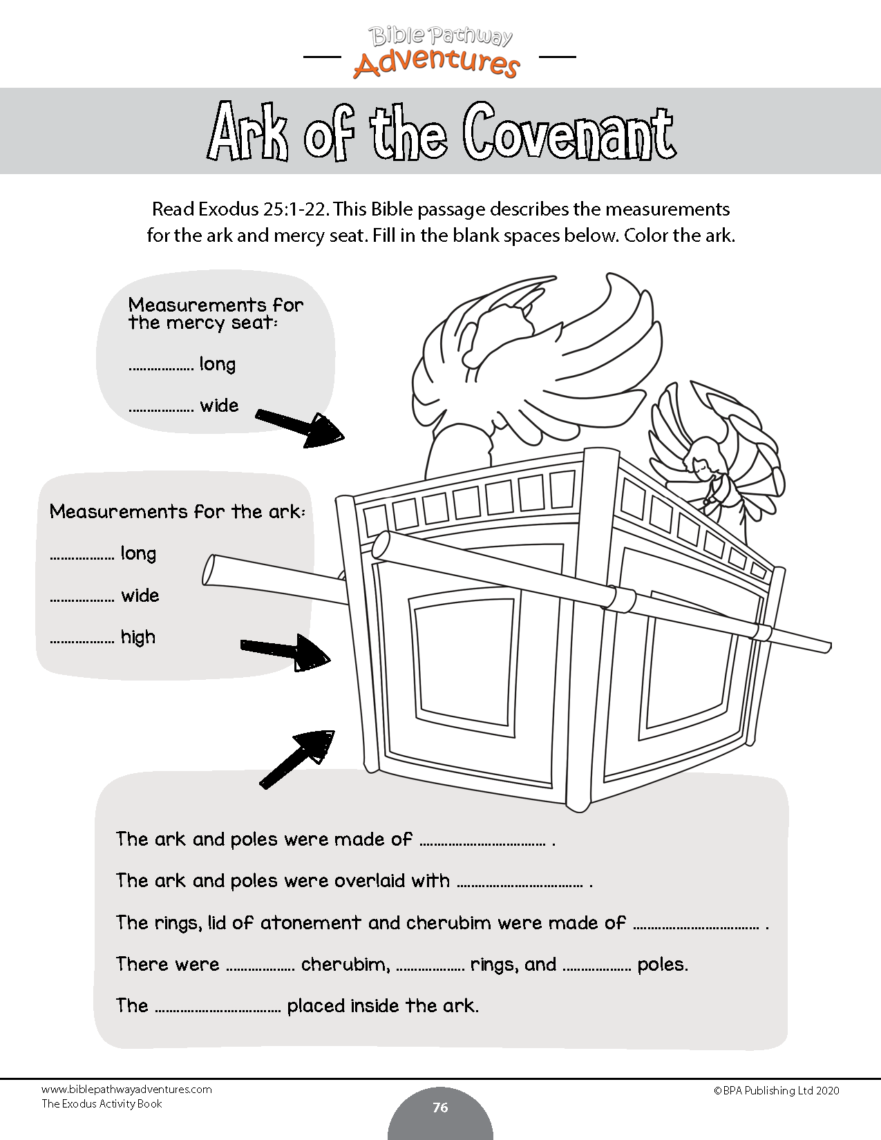 The exodus activity book pdf â bible pathway adventures