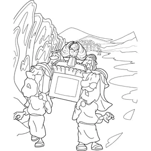 The priests came up out of the river carrying the ark of the covenant coloring page