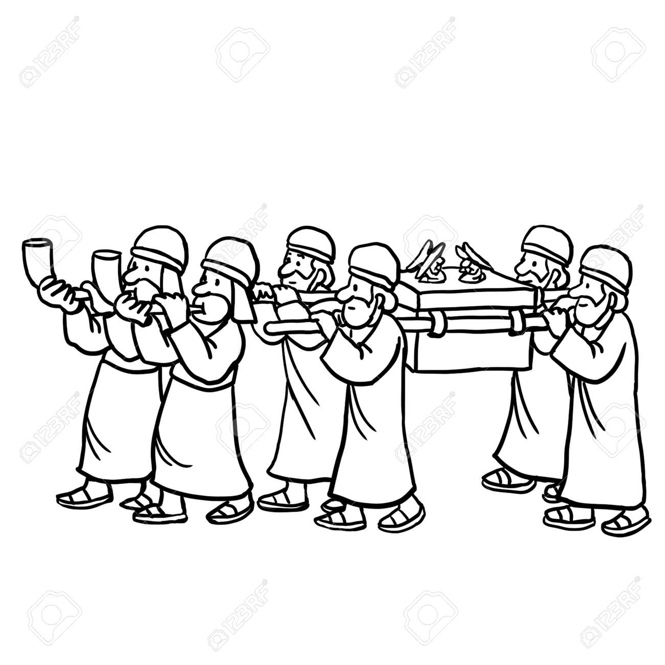 Priests carrying the ark of the covenant stock photo picture and royalty free image image