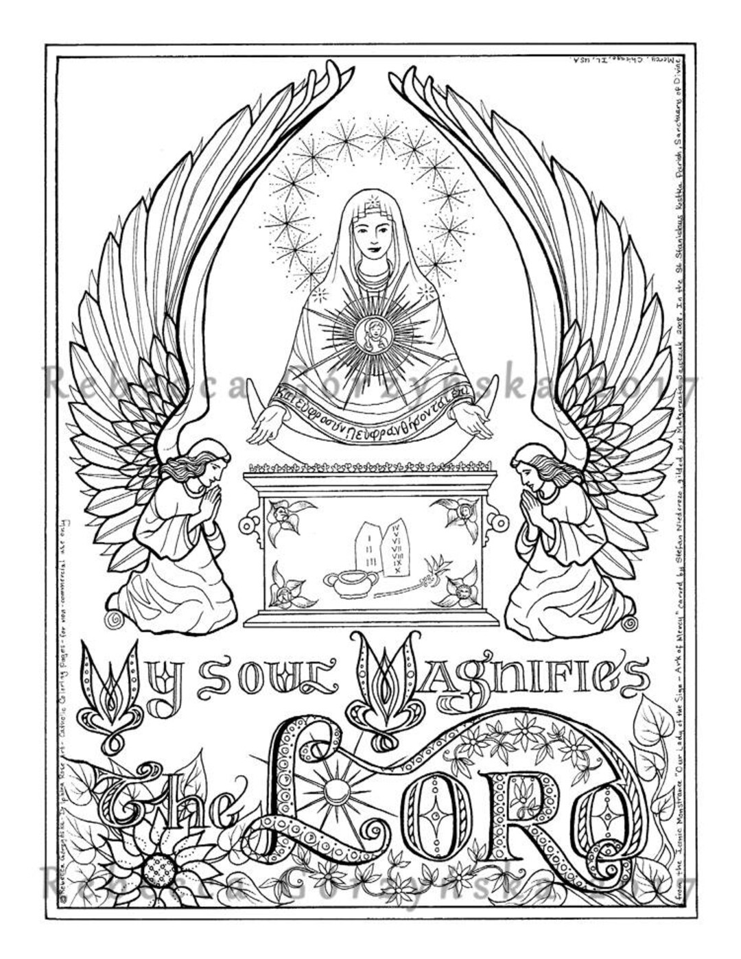 Our lady of the sign ark of mercy coloring page ark of the covenant seat of wisdom