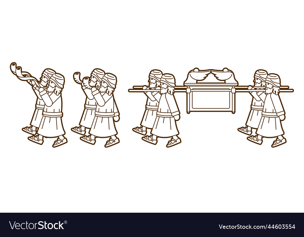 Group of levi carrying ark the covenant royalty free vector