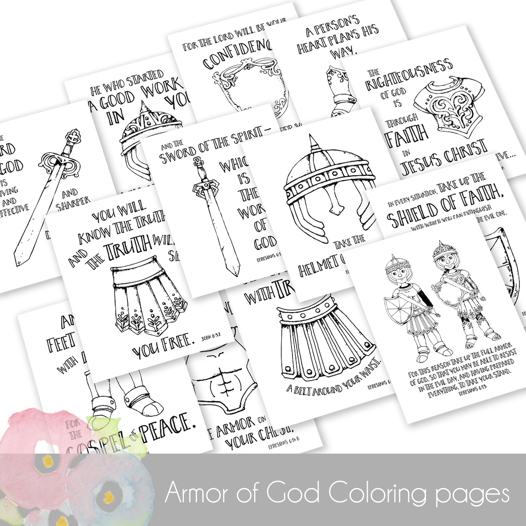 Armor of god coloring sheets pdf