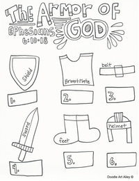 Armor of god coloring pages