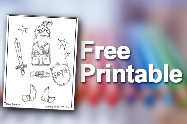 Free printable package armor of god coloring pages