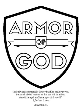 Armor of god coloring pages by miss alyssas tpt store tpt