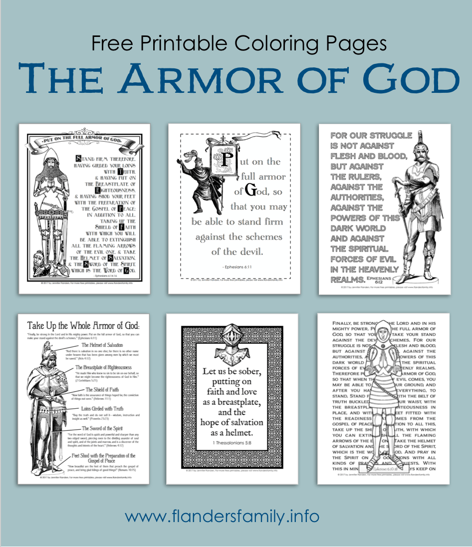 Mailbag armor of god printables