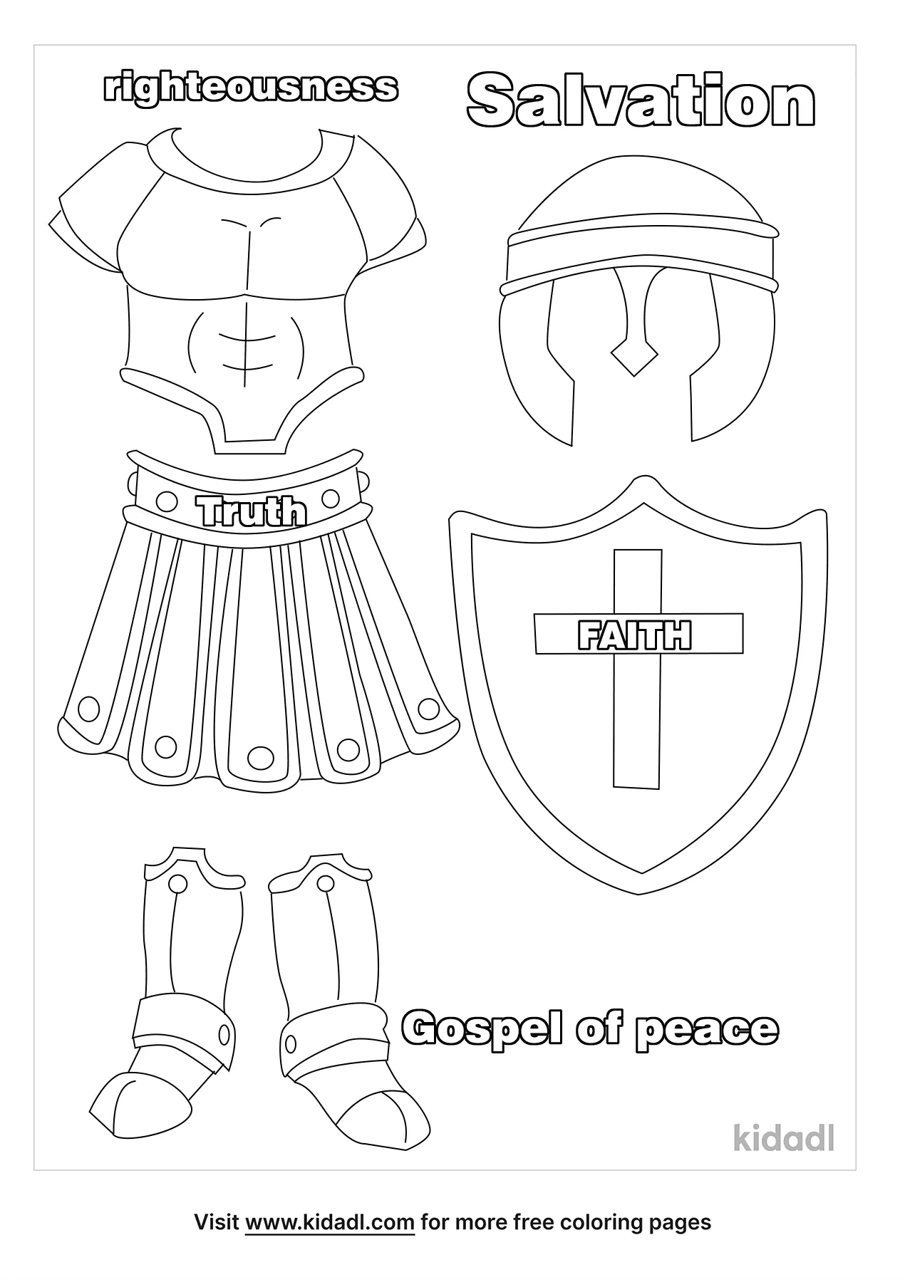 Free armor of god for toddlers coloring page coloring page printables
