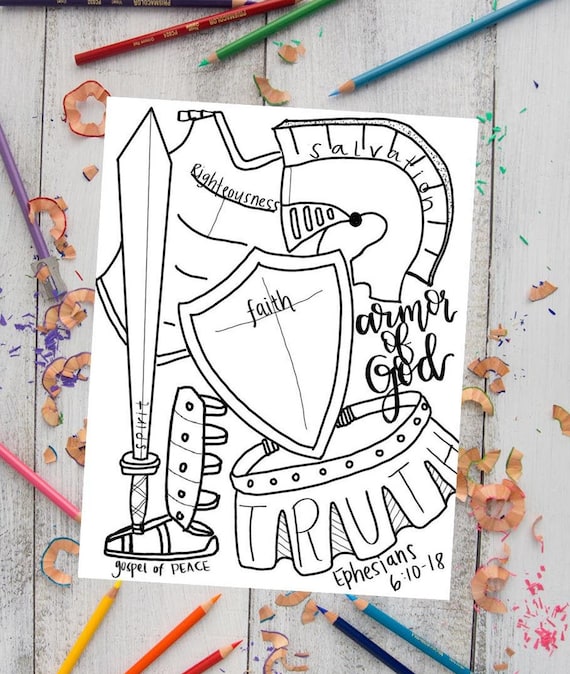 Armor of god coloring page