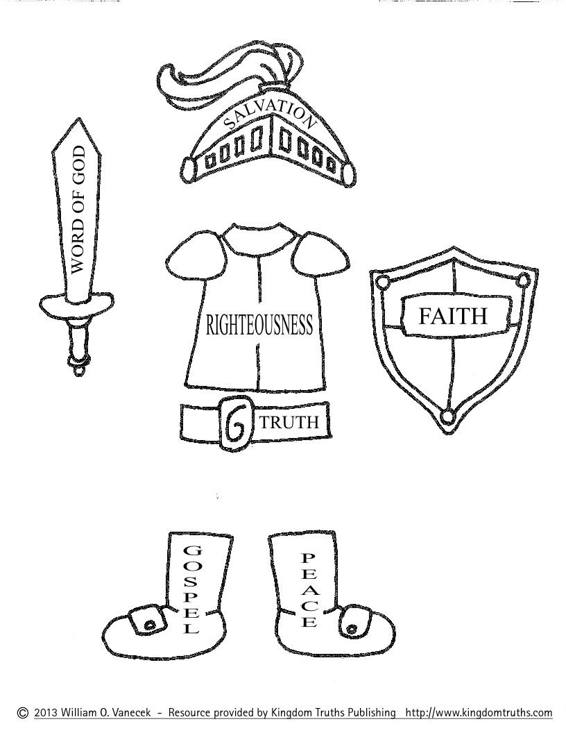 Armor of god coloring pages