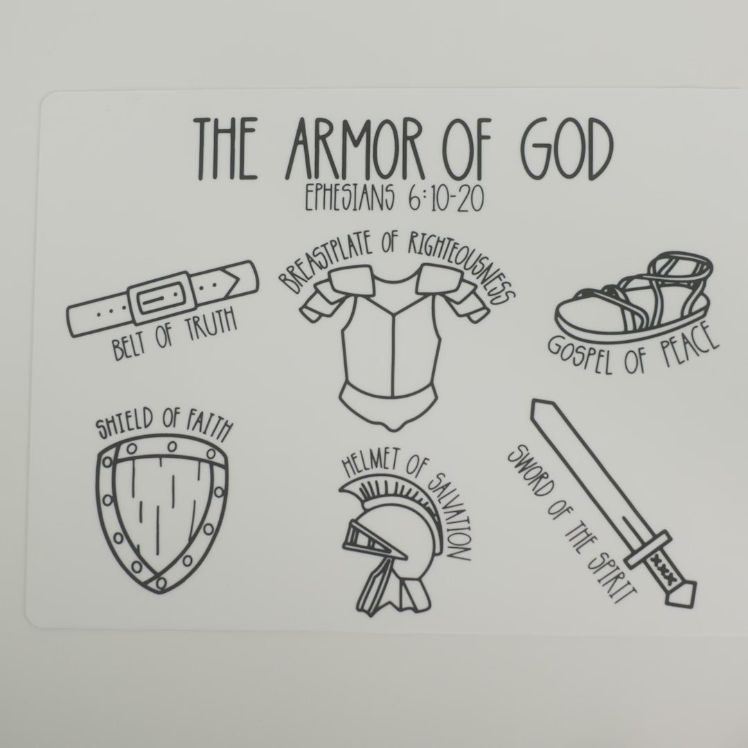 Armor of god coloring mat â his kids pany