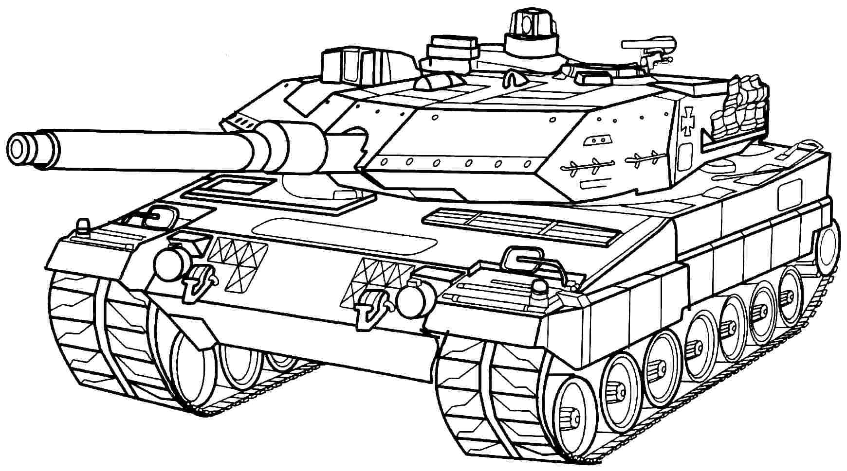 Normal army tank coloring page