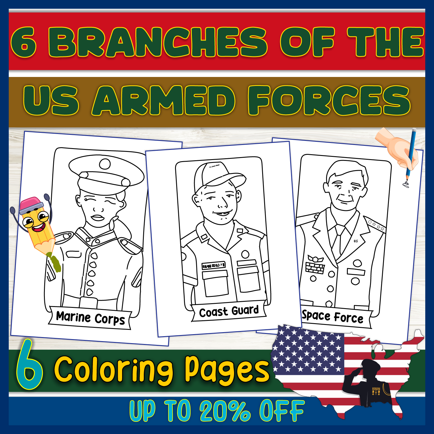 Coloring pages for the us armed forces