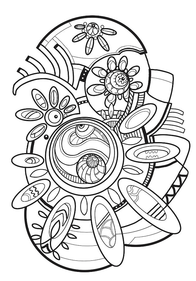 Illustration printable coloring pages for adults digital art by olha zolotnyk