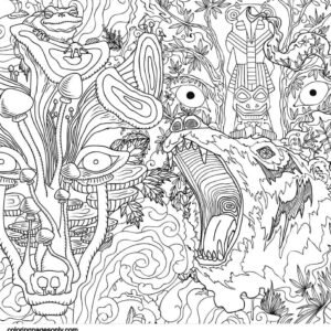 Psychedelic coloring pages printable for free download