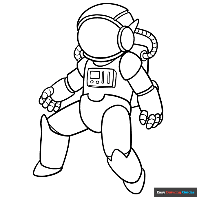 Astronaut coloring page easy drawing guides