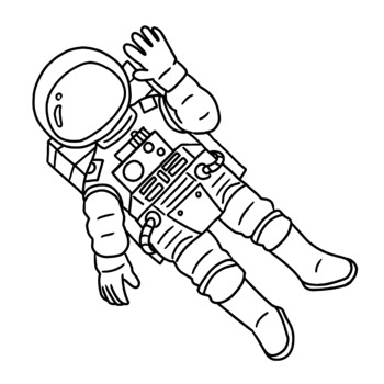 Astronaut coloring pageclip art by casey van hooser tpt