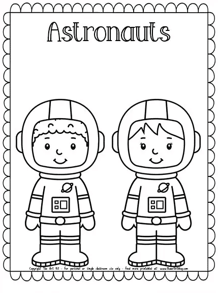 Astronauts coloring page free homeschool deals