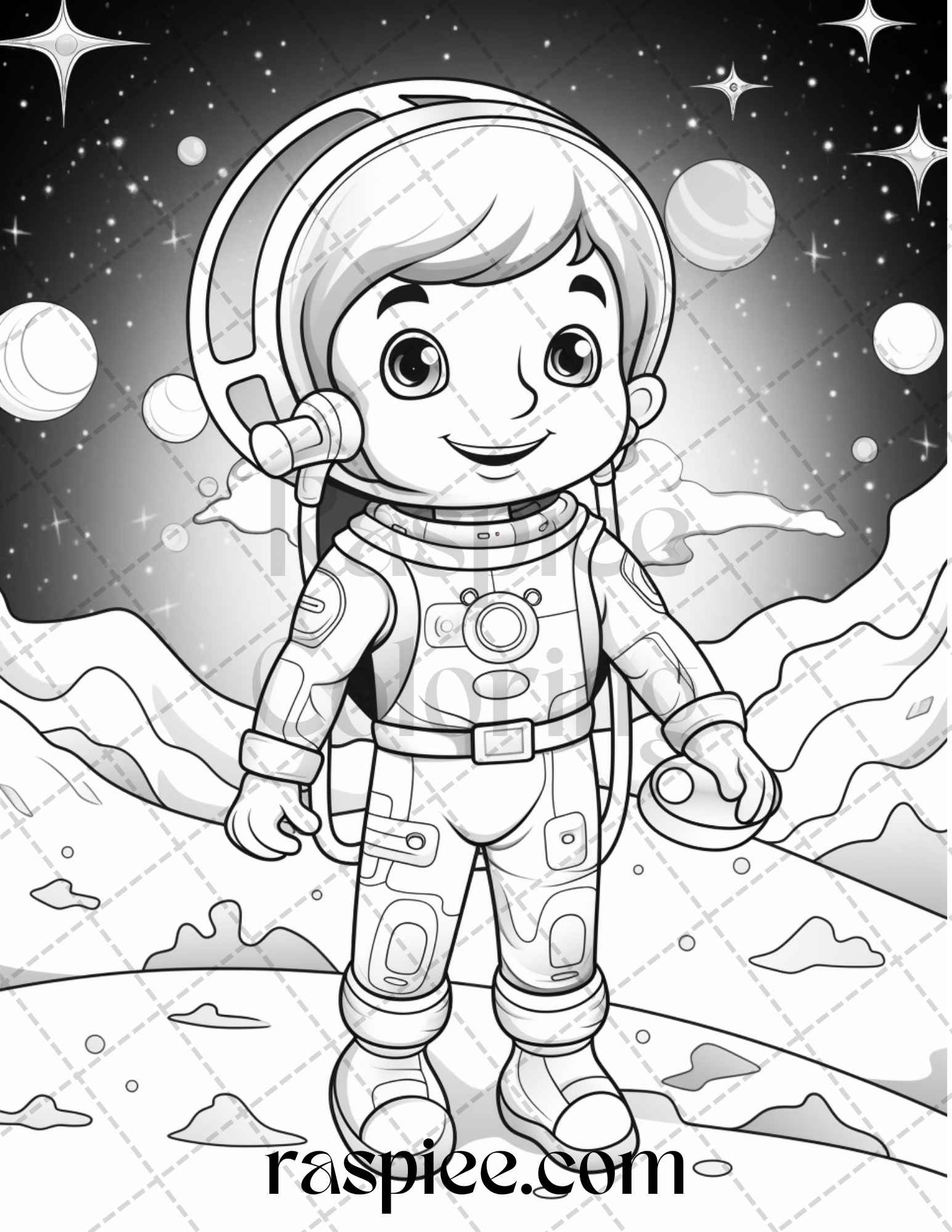 Cute astronaut adventures coloring pages printable for kids pdf fi â coloring