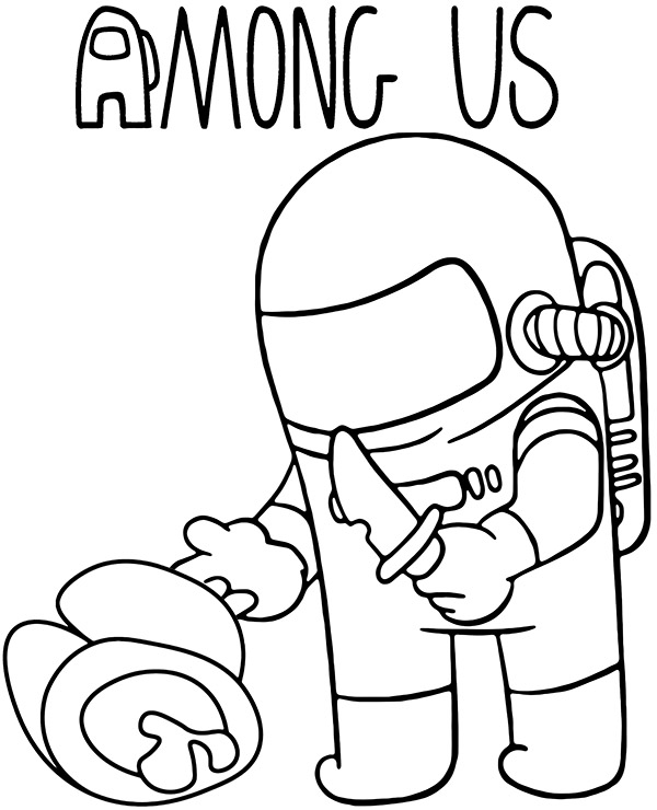 Printable astronaut coloring page among us