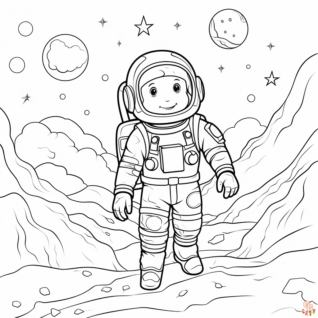 Printable astronaut coloring pages free for kids and adults