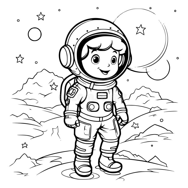 Astronaut coloring sheet stock illustrations â astronaut coloring sheet stock illustrations vectors clipart