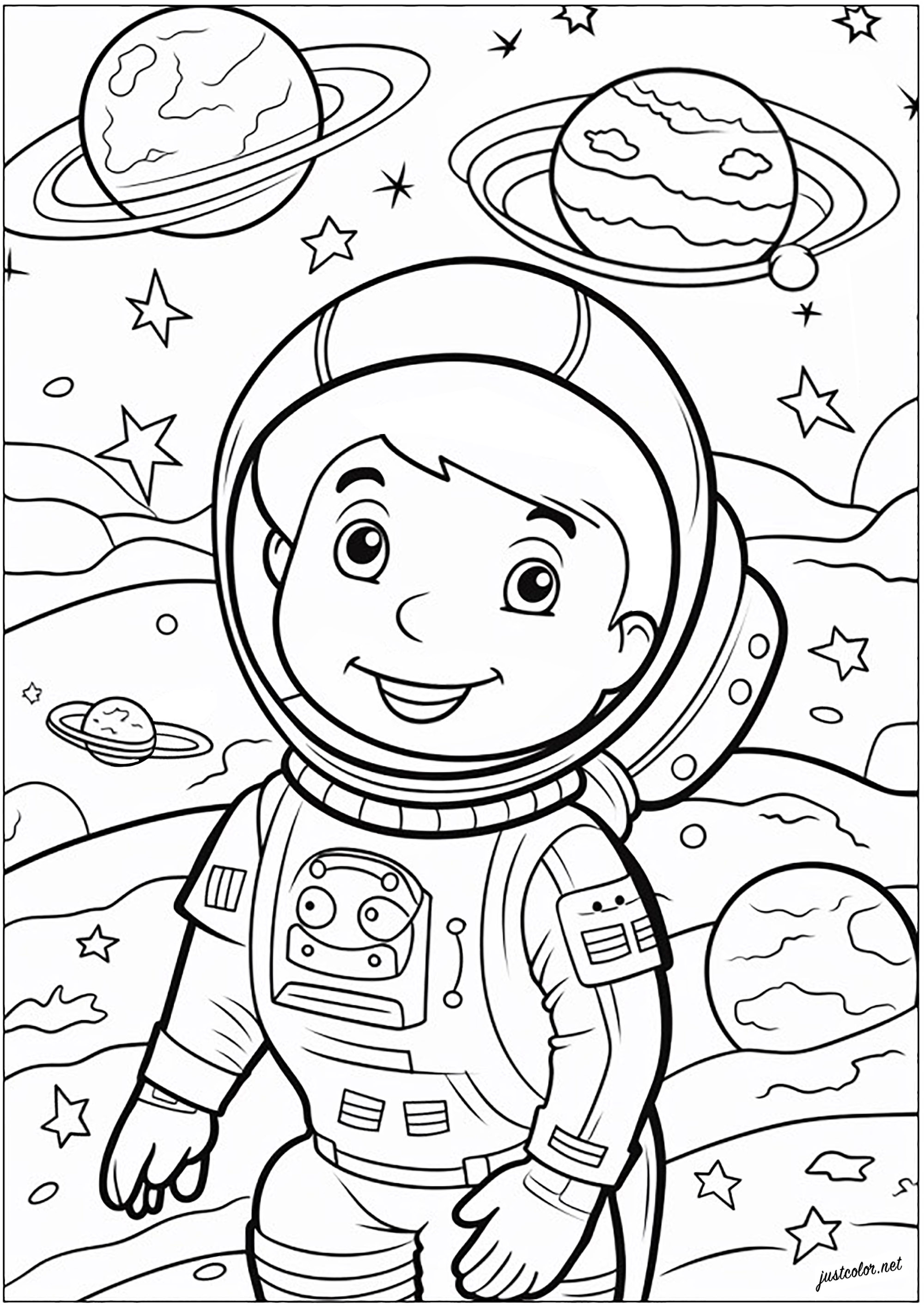 Little astronaut in space