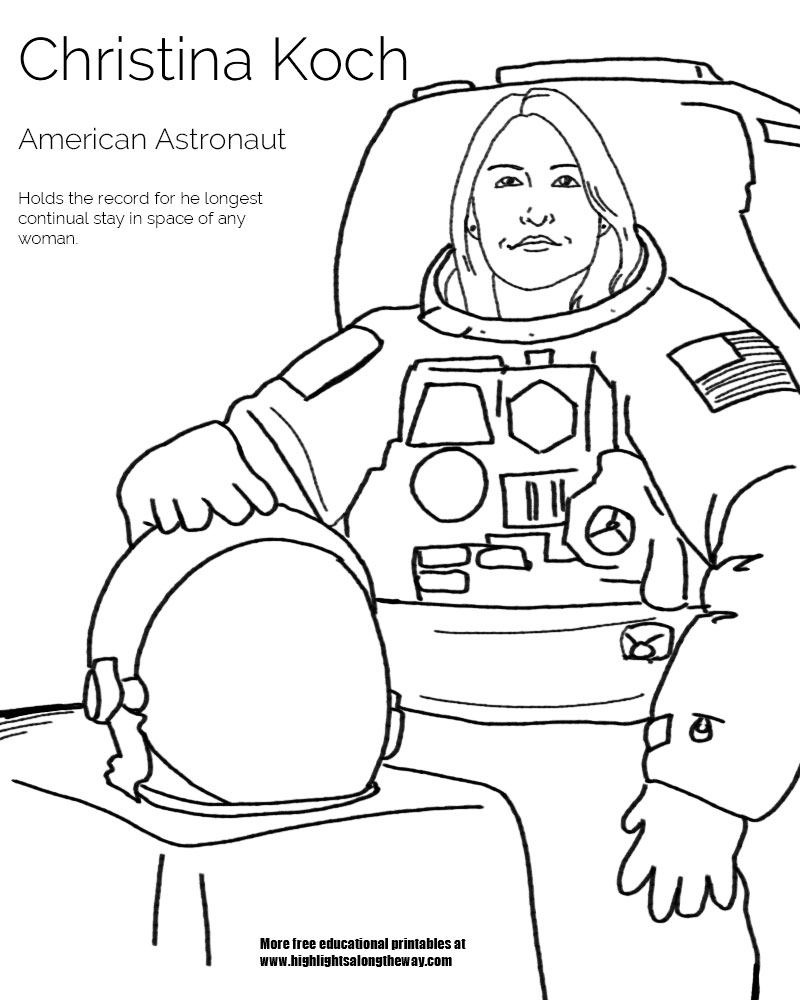 Free coloring pages celebrating the all female astronaut space walk