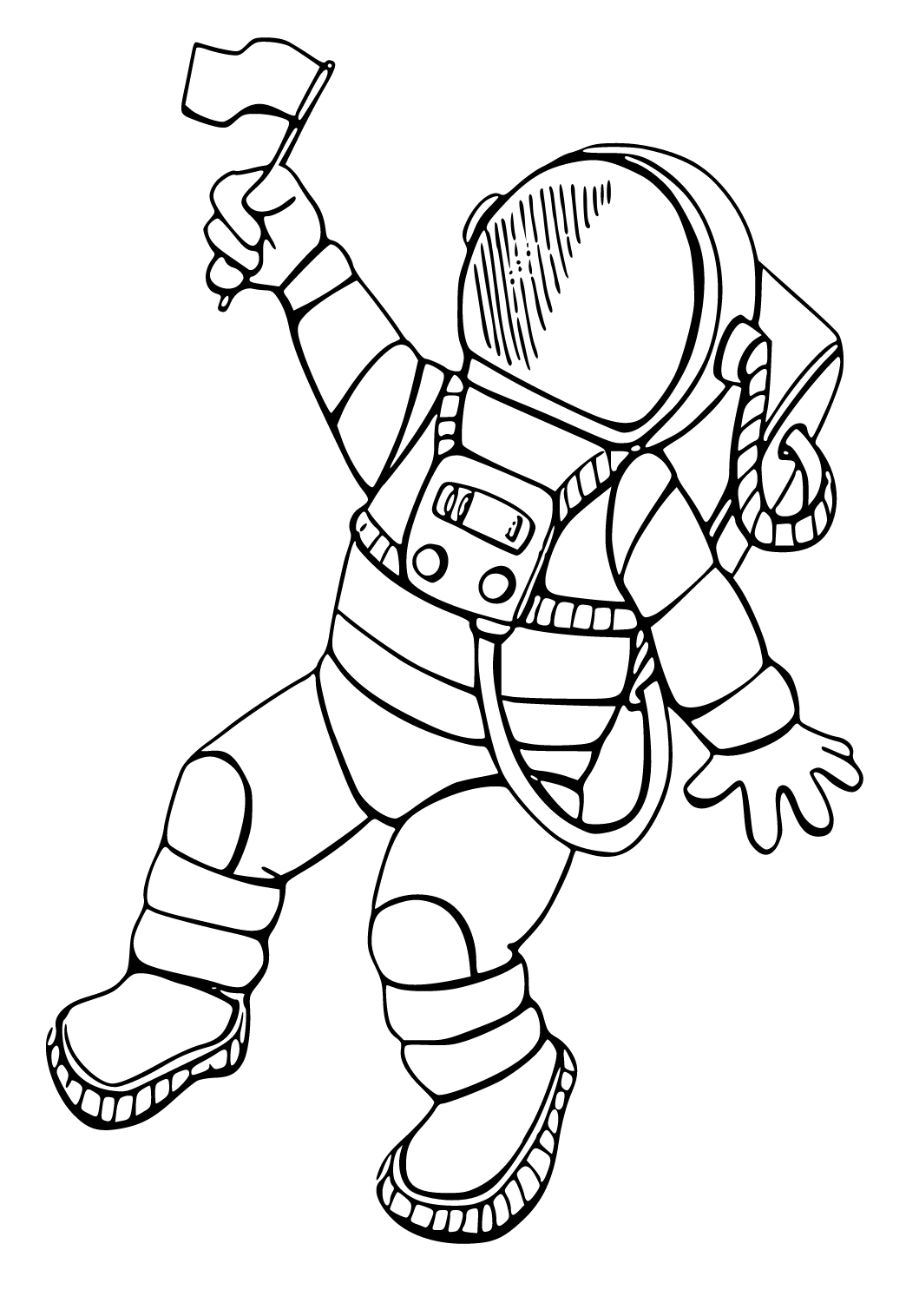 Free printable space astronaut coloring page for adults and kids