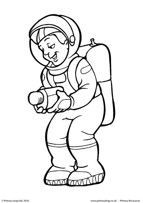 Art and craft astronaut louring page worksheet